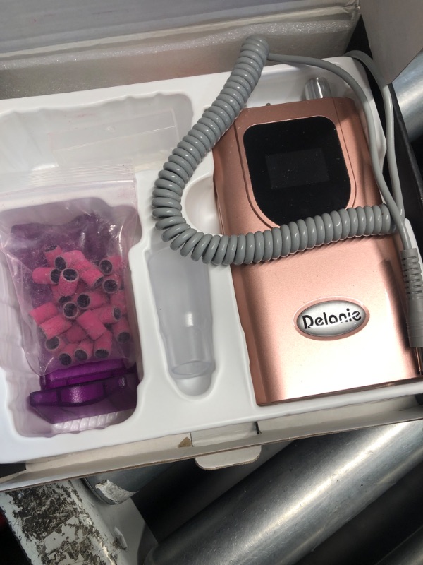 Photo 1 of ***(PARTS ONLY/ NON FUNCTIONAL)***
Delanie Professional Nail Drill High Torque 35000 RPM Rechargeable Portable Electric Nail File Filer for Acrylic Gel with Cuticle Bits, Salon Manicure Tool, Rose Gold