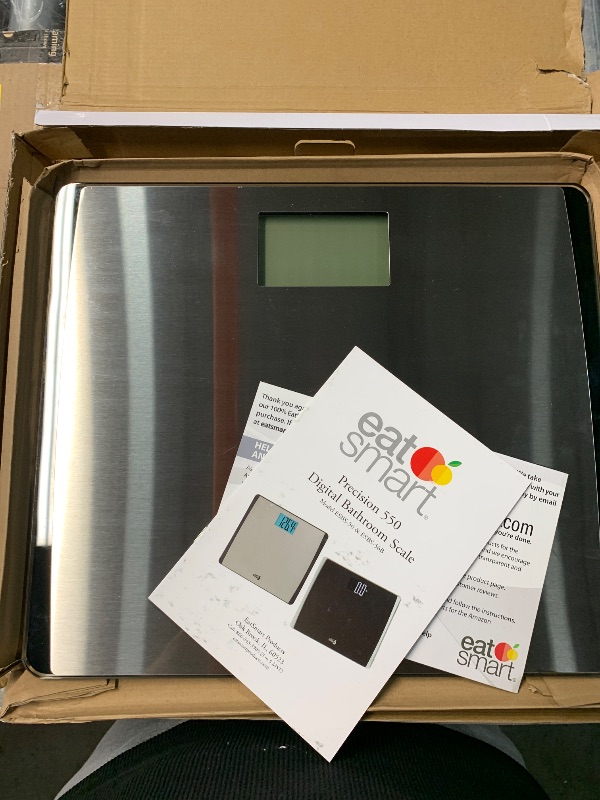 Photo 1 of (NO BATTERY) Eat Smart Precision 550 Pound Extra-High Capacity Digital Bathroom Scale for Body Weight with Extra-Wide Platform, Stainless Steel