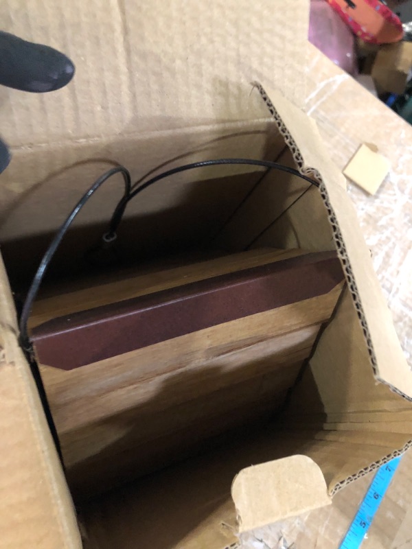 Photo 1 of A Frame Wren House - Handcrafted Cedar Wood Bird House with Rustic Shingles Roof & Stainless Steel Hanging Cables | Outdoor Garden Decor for Wrens and Small Birds