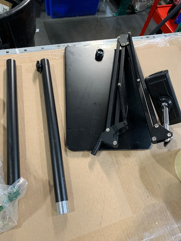 Photo 1 of (missing hardware) BluuSuuk Tablet Floor Stand with Double Weight Base, Overhead Bed Phone Mount Height Adjustable Arm 