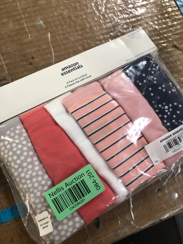Photo 1 of Amazon Essentials Women's Cotton High Leg Brief Underwear (Available in Plus Size), Breathable, Pack of 6, Multicolor/Dots/Stars/Stripe, X-Small