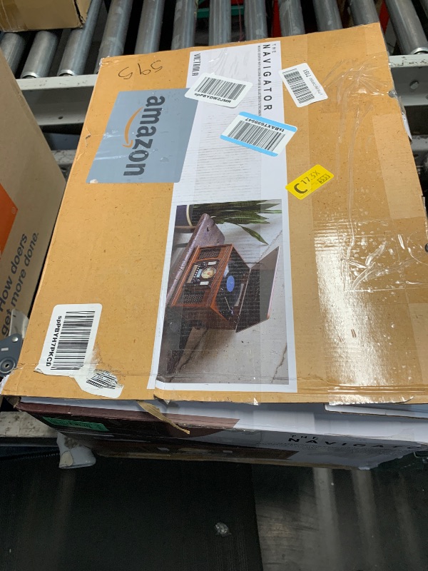 Photo 1 of ***(MINOR DAMAGE/ SEE NOTES)***
Victrola Navigator 8-in-1 Bluetooth Record Player with Built-in Speakers – 3 Speed, CD Player, Cassette, FM Radio, USB, RCA Out, Headphone Jack, Wireless Music Streaming, Real Wood, Mahogany
