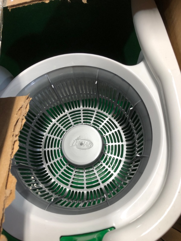 Photo 1 of (used)(missing pieces) Libman Tornado Spin Mop System - Mop and Bucket with Wringer Set for Floor Cleaning - 2 Total Mop Heads Included, Green