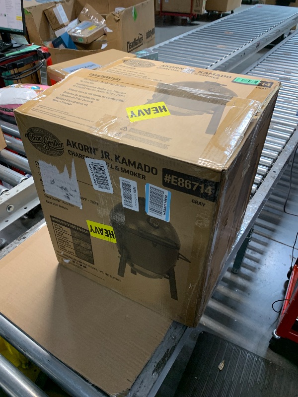 Photo 1 of ***PARTS ONLY***Char-Griller® AKORN® Jr. Portable Kamado Charcoal Grill and Smoker with Cast Iron Grates and Locking Lid with 155 Cooking Square Inches in Ash, Model E86714