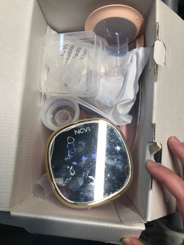 Photo 1 of (HEAVILY USED) (PARTS) NCVI Double Electric Breast Pump 8782, Portable Anti-Backflow, with 4 Size Flanges, 4 Modes & 9 Levels, LED Display, 10 Breastmilk Storage Bags, Ultra-Quiet and Pain Free Breast Pumps