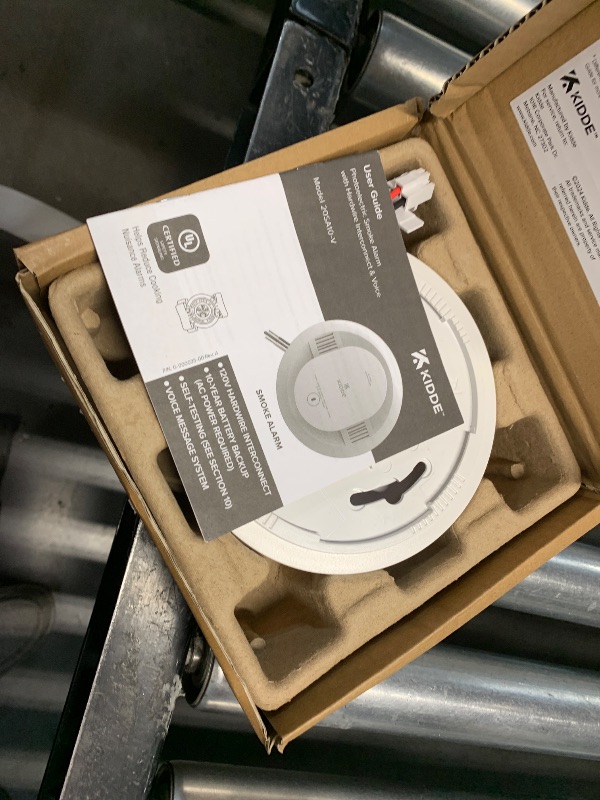 Photo 1 of Kidde Hardwired Smoke Detector, 10-Year Battery Backup, Voice Alerts, Interconnectable, LED Warning Light Indicators