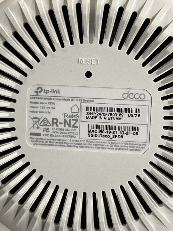 Photo 1 of (Used)(see images)TP-Link Deco AXE5400 Tri-Band WiFi 6E Mesh System(Deco XE75) - Covers up to 5500 Sq.Ft, Replaces WiFi Router and Extender