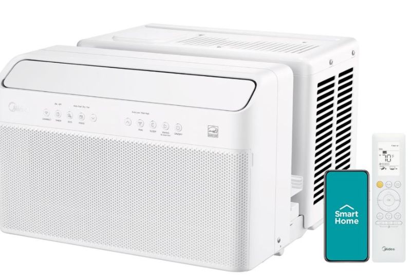 Photo 1 of *Factory Sealed* Midea 10,000 BTU U Shaped Smart Inverter Window Air Conditioner, Cools up to 450 Sq. Ft.,Ultra Quiet with Open Window Flexibility, Works with Alexa/Google Assistant, 35% Energy Savings, Remote Control