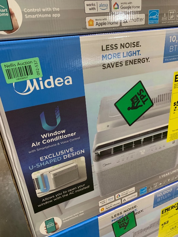 Photo 1 of *Factory Sealed* Midea 10,000 BTU U Shaped Smart Inverter Window Air Conditioner, Cools up to 450 Sq. Ft.,Ultra Quiet with Open Window Flexibility, Works with Alexa/Google Assistant, 35% Energy Savings, Remote Control