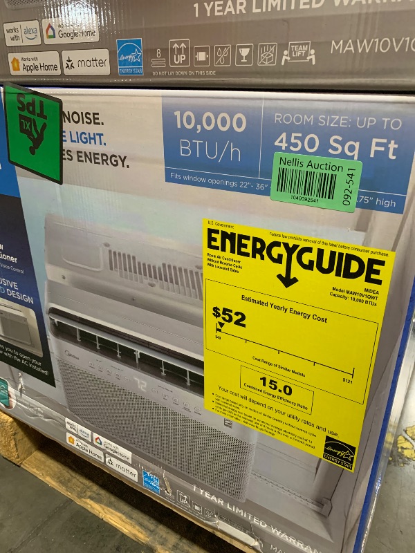 Photo 1 of *Factory Sealed* Midea 10,000 BTU U Shaped Smart Inverter Window Air Conditioner, Cools up to 450 Sq. Ft.,Ultra Quiet with Open Window Flexibility, Works with Alexa/Google Assistant, 35% Energy Savings, Remote Control