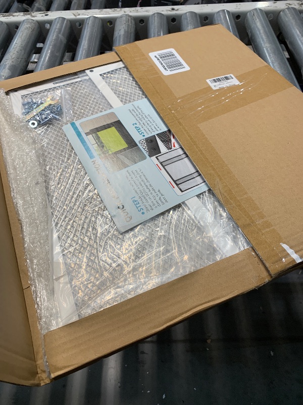 Photo 1 of LCGAOYA Aluminum RV Entry Screen Door Protector Grille for Dogs, Adjustable RV Screen Door Guard - Fits Door Widths 22" - 31.5", RV Door Camper Screen Door Grill, White