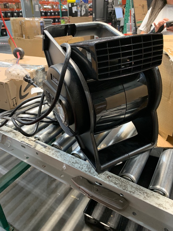 Photo 1 of (PARTS) (NOT FUNCTIONAL) Lasko Portable Utility Fan, 12” 289 CFM Pivoting High Velocity Air Mover Blower Fan, 3 Speeds, 2 Accessory Outlets 120V, Black, U12104
