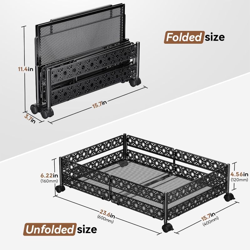 Photo 1 of (PARTS) Under Bed Storage Containers with Wheels - Shoe Storage Organizer Drawer, Tool-free Assembly Metal Underbed Storage for Bedroom Clothes, Shoes, Blankets - 1