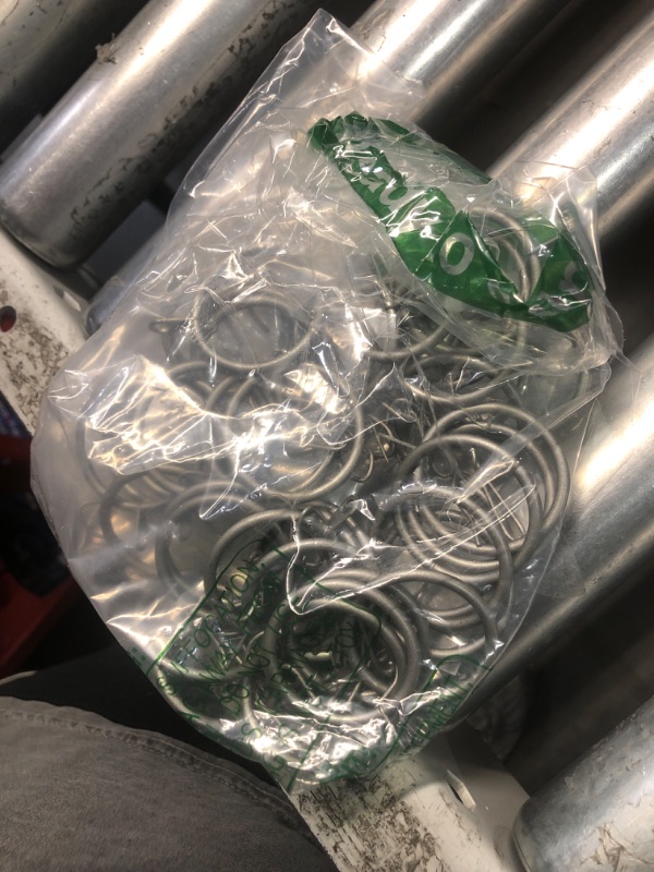Photo 1 of 40 Pcs Metal Curtain Rings & Drapery Hooks, 30 mm Internal Diameter (Matt Silver)