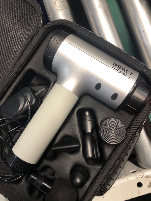 Photo 1 of (PARTS) (NOT A FUNCTIONAL SET) ruMedic truRelief™ Percussive Massage Gun Massage Gun Deep Tissue to Relieve Sore Muscles - 4 Massage Speeds, 5 Interchangeable Massage Heads, Cordless & Rechargeable