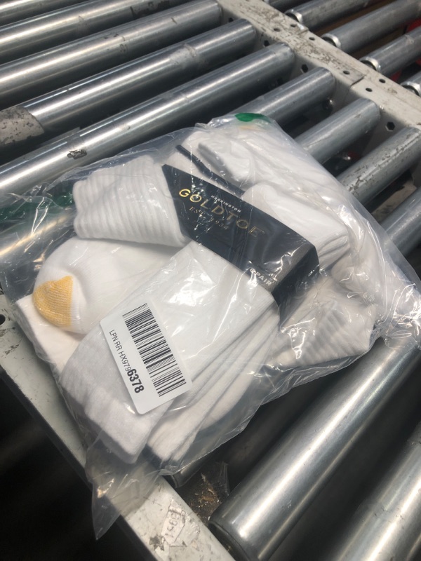 Photo 1 of (BAGGED) GOLDTOE Men's Harrington Crew Socks, Multipairs, White (6-Pairs), X-Large