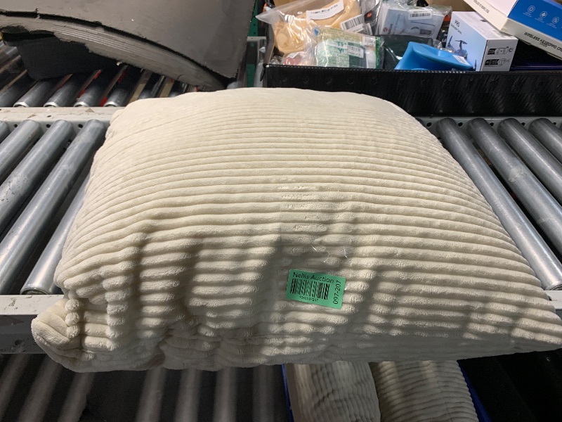 Photo 1 of  Faux Rabbit Fur Pillow Poly Filled Ivory - Saro Lifestyle