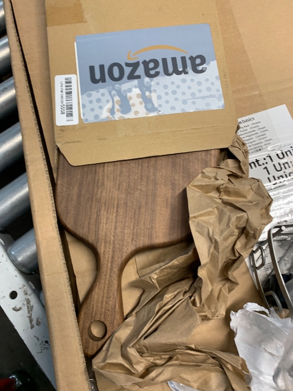 Photo 1 of (USED/FAIR) Muso Wood Small Cutting Board with Handle, Walnut Wooden Chopping Boards for Bread, Vegetables & Fruits, Dinner Cheese Board with Hole(15.2x7.3 Inches)