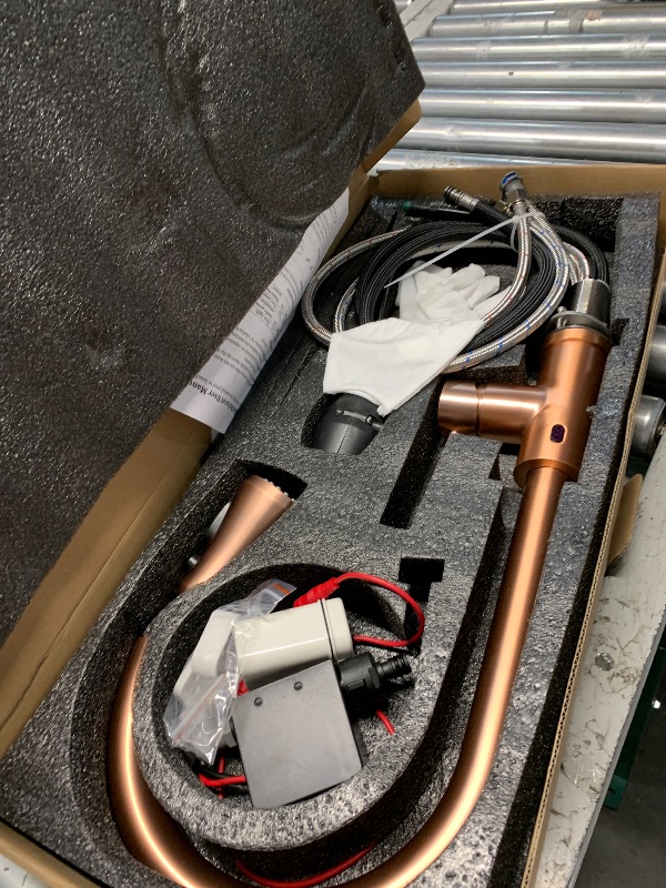 Photo 1 of TUTEW Touchless Kitchen Faucet with Pull Down Sprayer, Red Copper Motion Sensor Kitchen Sink Faucet Single Hole, Spot Resist Stainless Steel Single Handle Commercial Modern Faucet