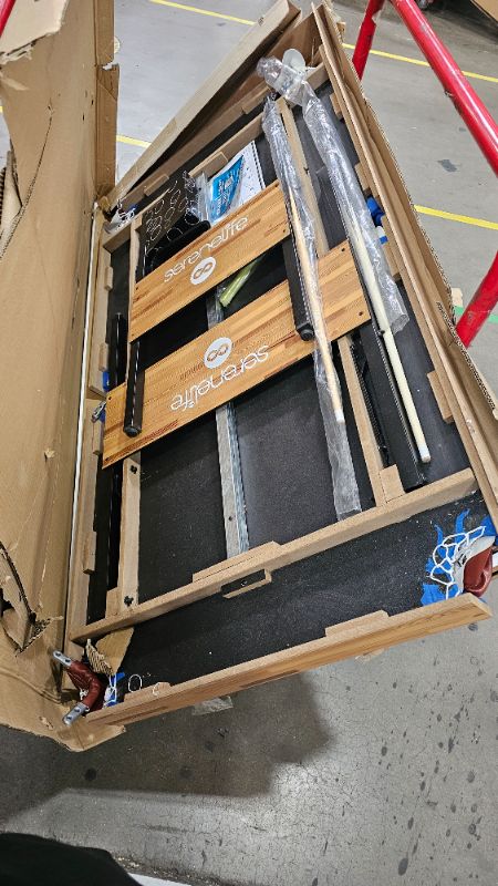 Photo 1 of ***PARTS ONLY***SereneLife 48in Competition Sized Foosball Table - Height Adjustable Arcade Soccer Set for Home, Game Room, Man Cave - Includes 2 Balls & 2 Fold-Out Cup Holders, Natural