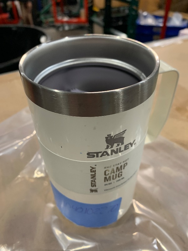 Photo 1 of (no lid) (see images) Stanley Stay-Hot Camp Mug 24 oz | Press Fit Drink Through Lid | Cup for Coffee, Tea and Drinks | Insulated Stainless Steel Coffee Mug | BPA-Free | Cream Gloss