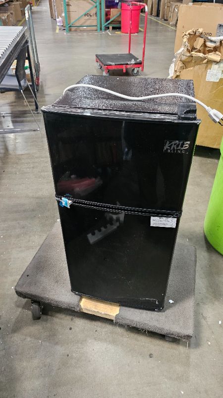 Photo 1 of ***BROKEN DOOR***DUOSI Fridge with Freezer, 3.5 Cu.Ft Mini Fridge with Vintage Double Door, 7 Level Adjustable Thermostat for Home Kitchen, Dorm, Bar, Office, Apartment and More
