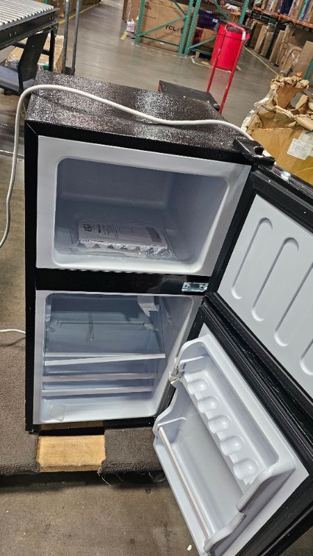 Photo 1 of ***BROKEN DOOR***DUOSI Fridge with Freezer, 3.5 Cu.Ft Mini Fridge with Vintage Double Door, 7 Level Adjustable Thermostat for Home Kitchen, Dorm, Bar, Office, Apartment and More