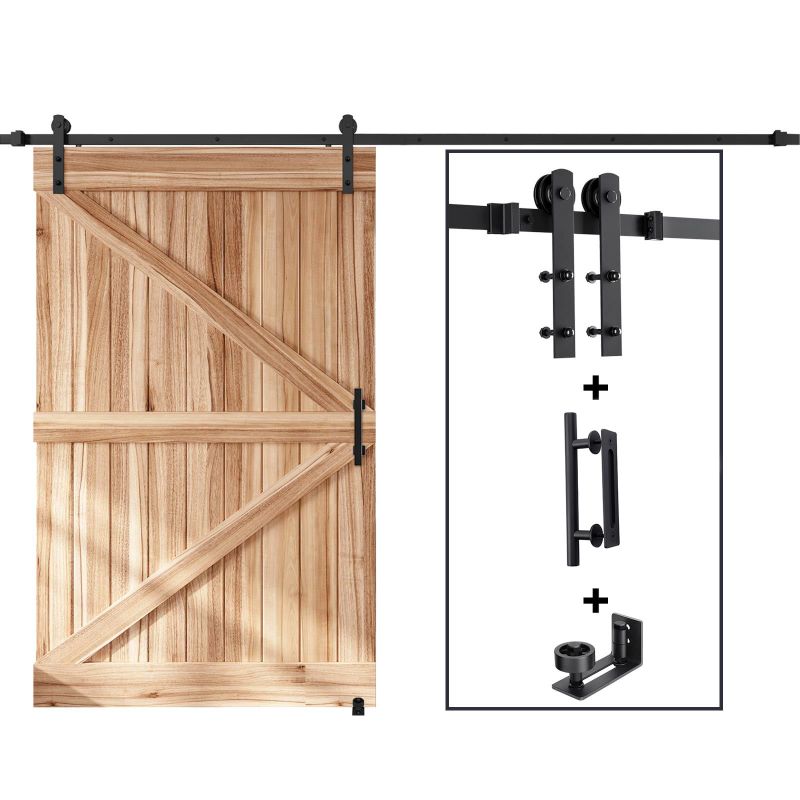 Photo 1 of *FACTORY SEALED* EaseLife 10 FT Sliding Barn Door Track and Handle Hardware Kit,Heavy Duty,Straight Pulley,Slide Smoothly Quietly,Easy Install (10FT Track Kit for 54"~60" Wide Single Door)