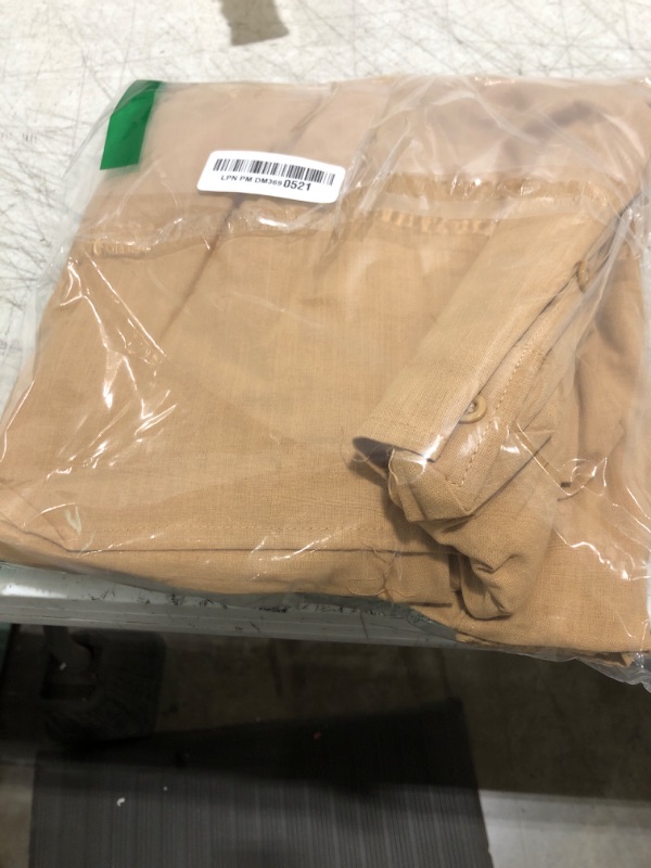 Photo 1 of Ryannology Men 2 Piece Linen Sets Outfits Drawstring Pants Button Down Long Sleeve Shirts Casual Beach Wedding Fashion Sets M