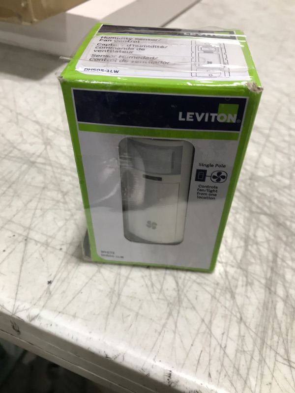 Photo 1 of Leviton Humidity Sensor Switch for Bathroom Exhaust Fan, automate Ventilation, air Circulation, Moisture Control, ¼ HP, Single Pole, DHS05-1LW, White