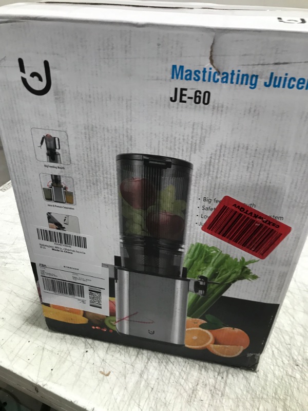 Photo 2 of Masticating Juicer Machines, 5.3" Inch Feeding Chute Supports Whole Fruits and Vegetables?350W Slow Cold Press Juicer?Easy to Clean, Light-Stainless Steel