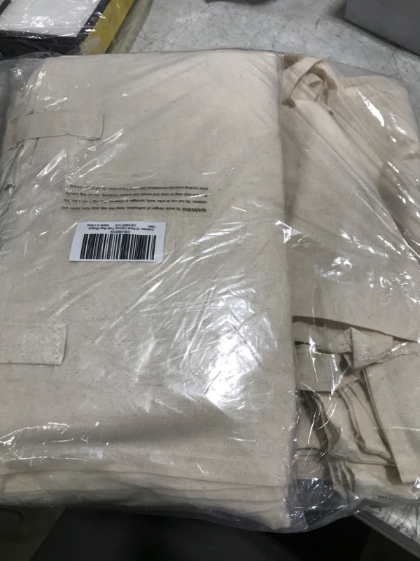 Photo 1 of Carbrea 12 Pack Canvas Tote Bag - Lightweight Thin Tote Bags Bulk Blank Shopping Reusable Grocery Bags for DIY Gift Sublimation Activity - Beige