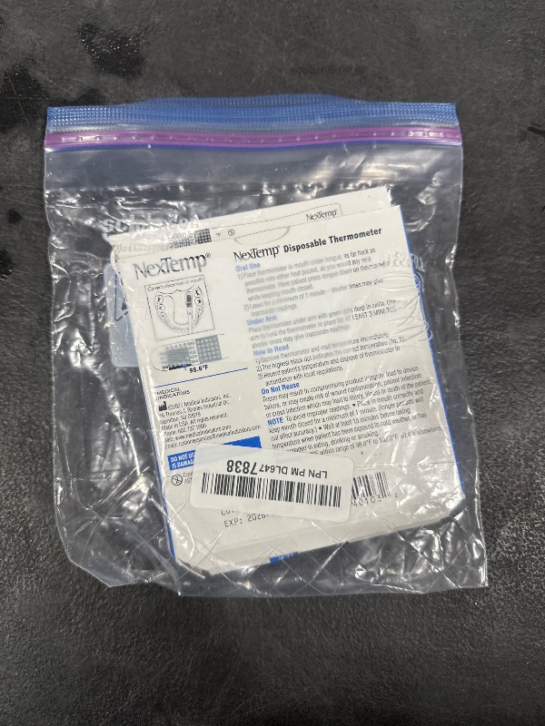 Photo 1 of NexTemp Single-Use Thermometers - Individually Wrapped Disposable First Aid Supplies, High-Accuracy For Work, School, Home, Travel, and Healthcare Use, Fahrenheit, 100-Pack, by Medical Indicators Inc.