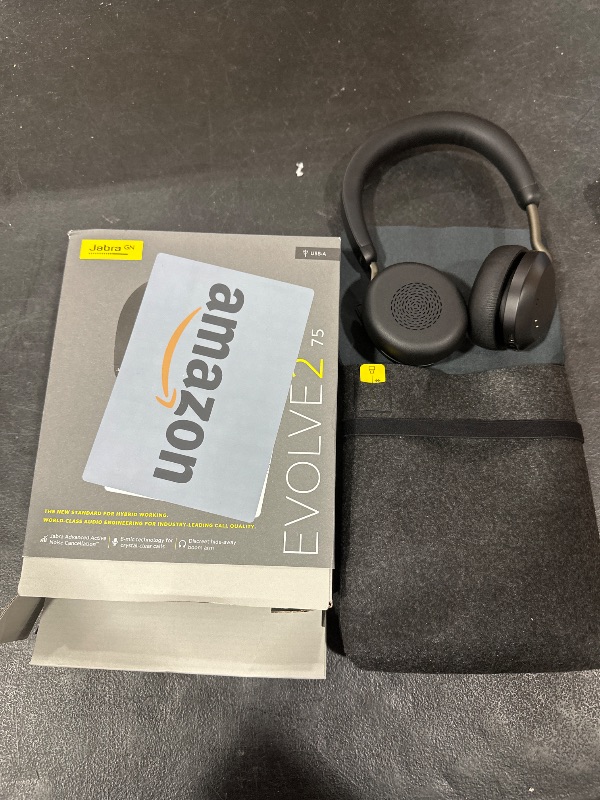 Photo 2 of Jabra Evolve2 75 PC Wireless Headset with 8-Microphone Technology - Dual Foam Stereo Headphones with Advanced Active Noise Cancelling, USB-A Bluetooth Adapter and MS Teams-Compatibility - Black