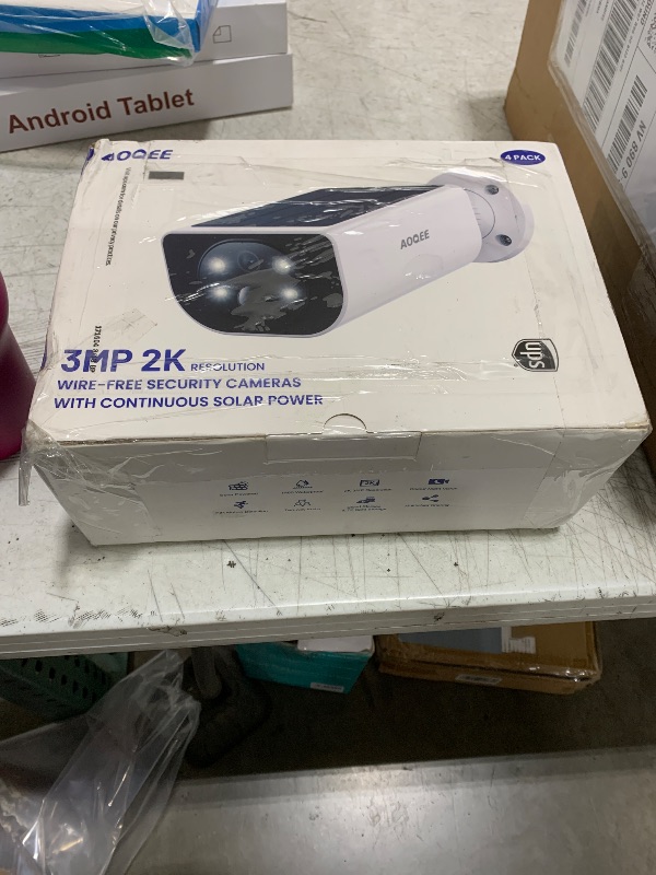 Photo 1 of AOQEE Cameras for Home Security-2K Wireless Security Camera Outdoor with AI Motion Detection & Siren, Non-Stop Solar Powered Charging, Color Night Vision, SD/Cloud Storage, Waterproof, S1 4P