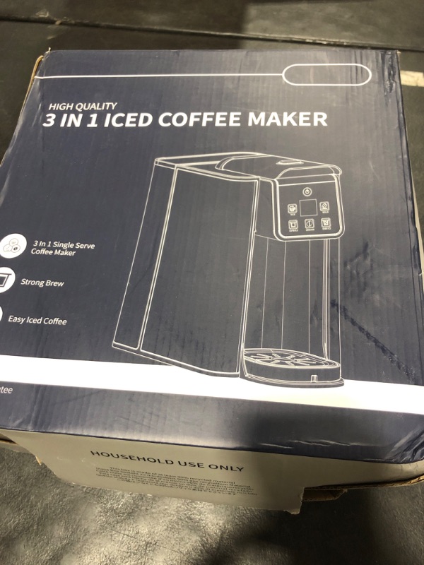 Photo 1 of KIDISLE Hot & Iced Coffee Maker with Bold Setting, Single Serve Coffee Maker for K Cup and Grounds, 6-14 Oz Brew Sizes, 50 Oz Removable Water Tank, One Cup Coffee Machine with Reusable Filter, White