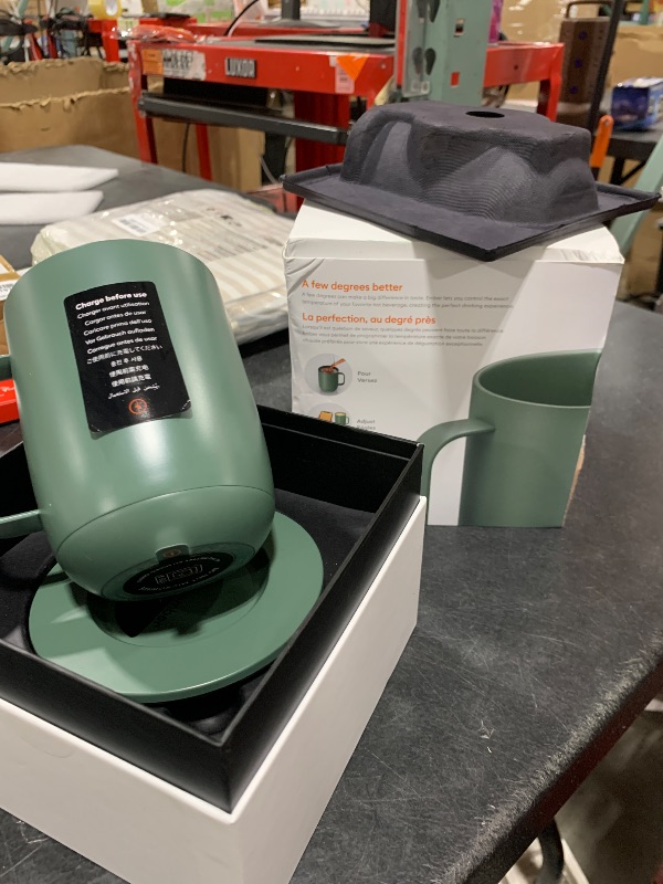 Photo 1 of Ember Temperature Control 14oz Smart Mug 2, App-Controlled and Rechargeable Heated Coffee Cup Warmer with Intelligent LED Display, Sage Green.