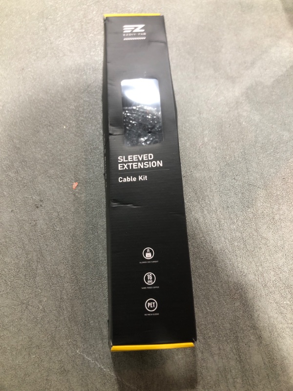 Photo 1 of EZDIY-FAB PSU Cable Extension Kit,16AWG Power Supply Extension Cable,1x24Pin/2x4+4 EPS/3x6+2 PCI-E,Custom PC Sleeve Cable 300MM with Combs-Black Grey