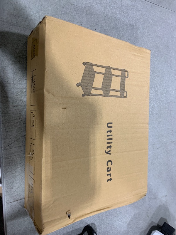 Photo 1 of Sywhitta 3-Tier Plastic Rolling Utility Cart with Handle, Multi-Functional Storage Trolley for Office, Living Room, Kitchen, Movable Storage Organizer with Wheels, White