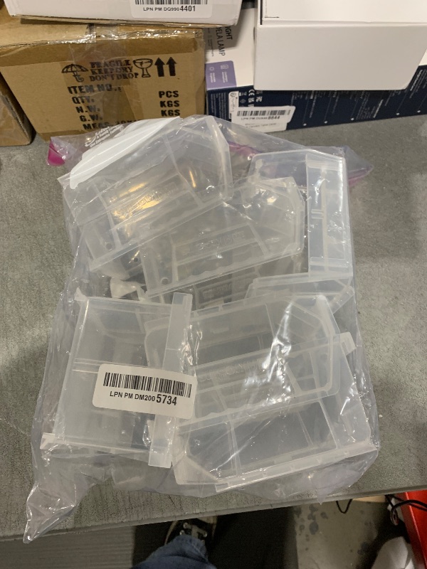Photo 1 of Akro-Mils 30210 AkroBins Plastic Storage Bins, Space-Saving Stackable Bins for Garage, Pantry, Craft Organization, 5-Inch x 4-Inch x 3-Inch, Clear, 6-Pack