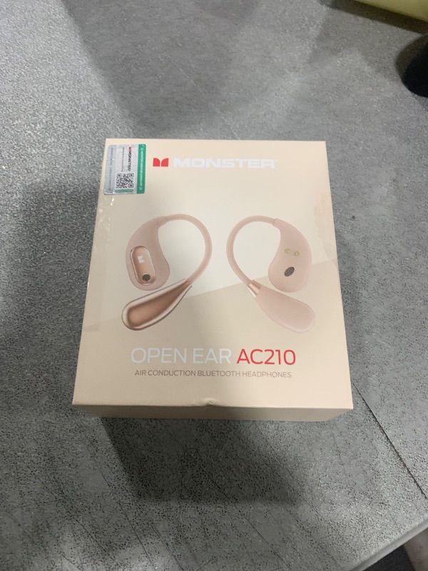 Photo 2 of Monster Open Ear AC210 Headphones, Bluetooth 5.4 Earphones Stereo Sound, Wireless Headphones 30 Hours Playback, Type-C Charging, HD Clear Calls, Touch Control, IPX5 Waterproof Open Ear Earbuds,White