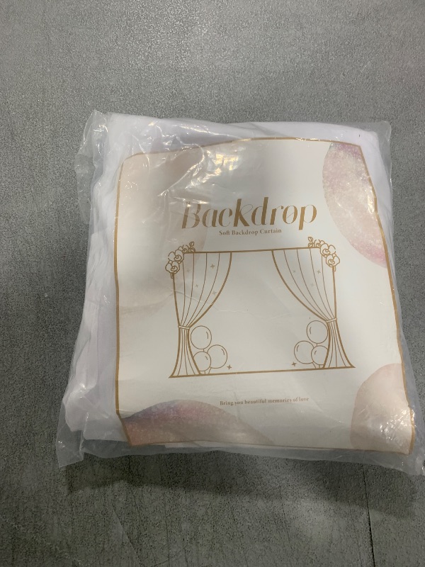 Photo 1 of White Tulle Backdrop Curtain with Lights String for Parties Wedding Bridal Shower Sheer White Curtain Backdrop for Birthday Baby Shower Photo Booth Photography Background Decorations 10ft x 8ft