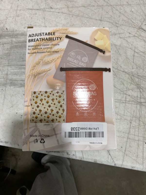 Photo 1 of 2 Pack Reusable Bread Bags for Homemade Bread with Beeswax Food Wraps Accessories, Sourdough Bread Baking Supplies, Sourdough Bread Bags for Freezer Bread Storage, Khai& Green