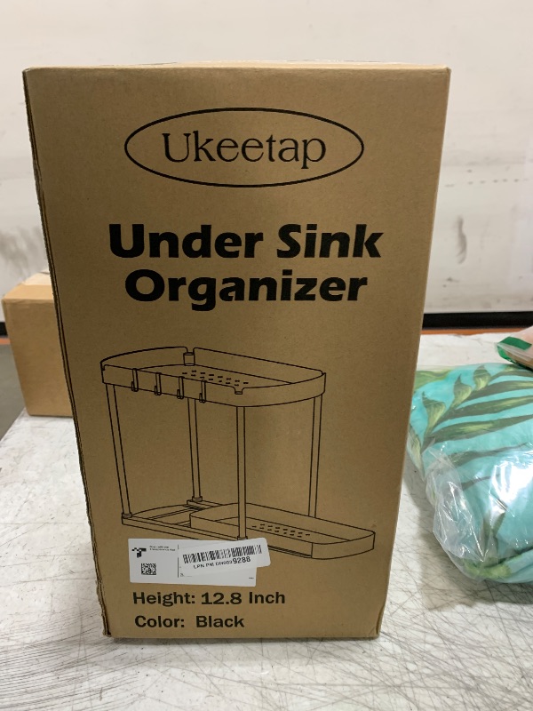 Photo 1 of Ukeetap 2 Pack Multi-Purpose Pull-Out Storage Organizers, Under Sink Organizers and Storage for Bathroom & Kitchen, Under Cabinet Organizers and storage, 12.8 Inch, Black