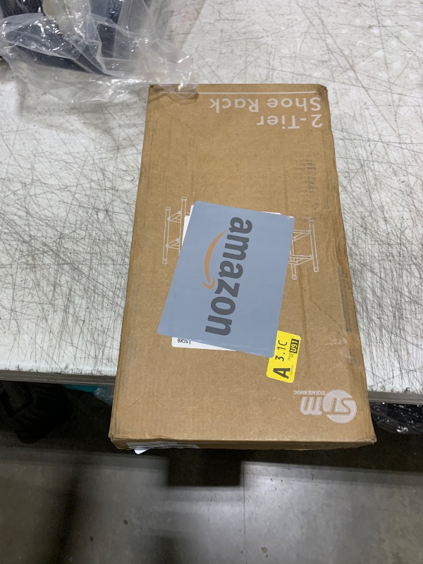 Photo 1 of STORAGE MANIAC Expandable Shoe Rack, Stackable Shoe Rack for Closet, Small Shoe Rack Organizer for Entryway, Adjustable Shoe Rack for Garage, Shoe Rack for Front Door, Metal Shoe Rack, White 2 Tier