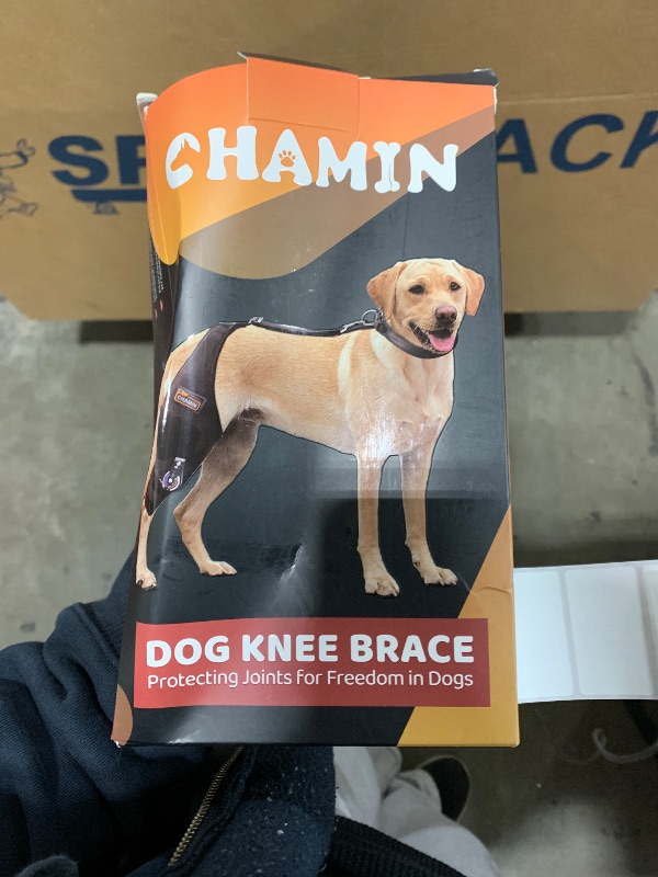 Photo 2 of CHAMIN/RISURRY Adjustable Dog Knee Brace with Extra Collar, Support for Torn Acl Hind Leg, Tear Ligament, Osteoarthritis,Rear Leg Limp, Recovery After Surgery,et?Left Leg,L?