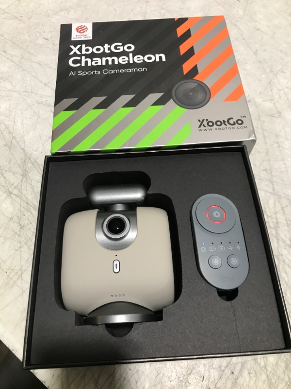 Photo 1 of XbotGo Chameleon AI Powered Sports Action Camera, Sports Gimbal Tracking System with Team and Player Tracking, COMS 4K Video, 360° Rotation, 120° FOV, Live Streaming (Pearl Grey)