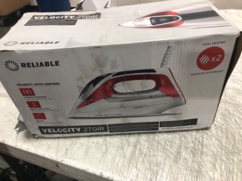 Photo 1 of Reliable Velocity 270IR Steam Iron - Auto Control Compact Vapor Generator with Sensor Technology, Patented Technology for Continuous Steam, Zero Leaks, Perfect Temperature, 8 Programmable Setting