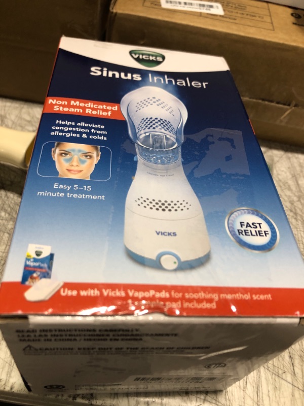 Photo 2 of Vicks Sinus Inhaler - Personal Steam Inhaler for Sinus Relief, Allergies, Congestion, Cough & Colds, Facial Steamer, Soothes Nasal & Throat Passages, Use with VapoPads (1 Included), FSA & HSA Eligible