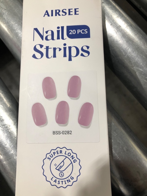 Photo 1 of AIRSEE Semi Cured Gel Nail Strips Kit(Wisteria Breeze)-Works with Any UV Nail Lamps Light, Salon-Quality,Long Lasting, Easy to Apply & Remove - Includes 20Pcs 2 Prep Pads, Nail File & Wooden Stick